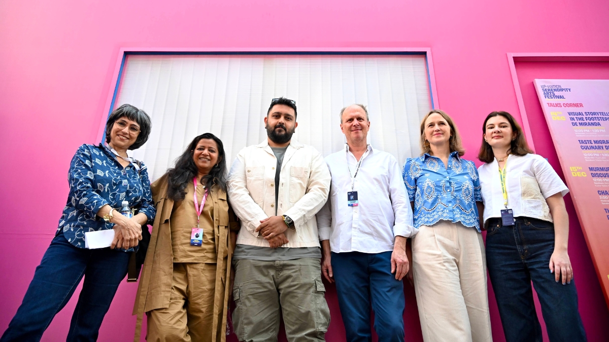 Aman Alam with the international jury at the 2025 Serendipity x Arles Grant announcement in Goa
