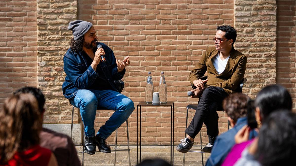 Kader Attia and Jitish Kallat at Ocean Space, Venice Biennale 2026 • Photo: Courtesy WM Films